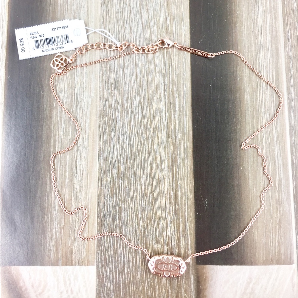 Kendra Scott Elisa drusy rose gold necklace - Picture 3 of 4